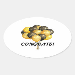 Ovale Félicitations Sticker rectangulaire