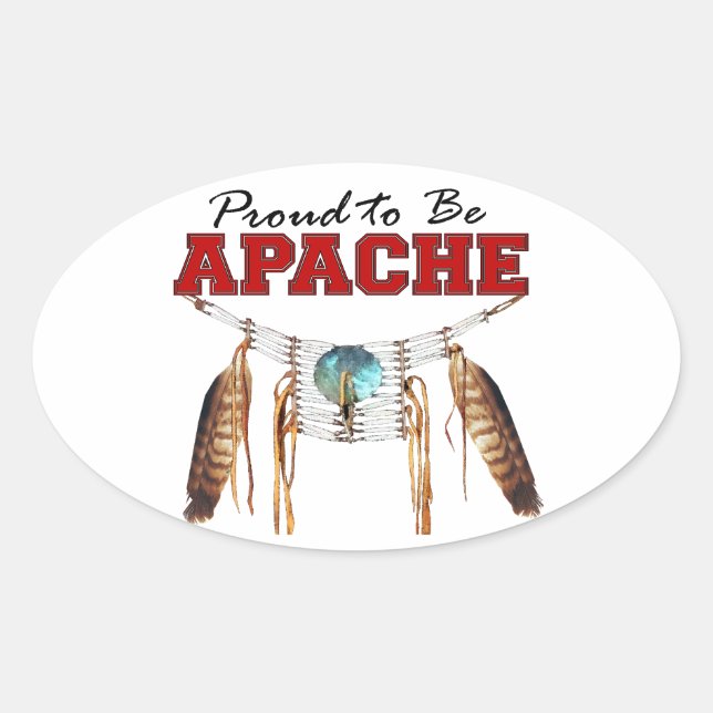 Ovale Fière d'être Apache Sticker (Devant)