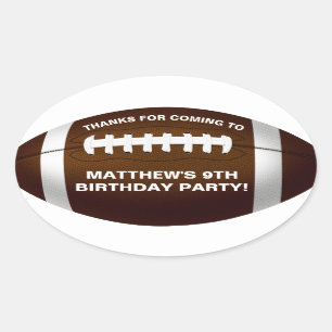 Ovale Football Anniversaire Fête Favoriser Sticker