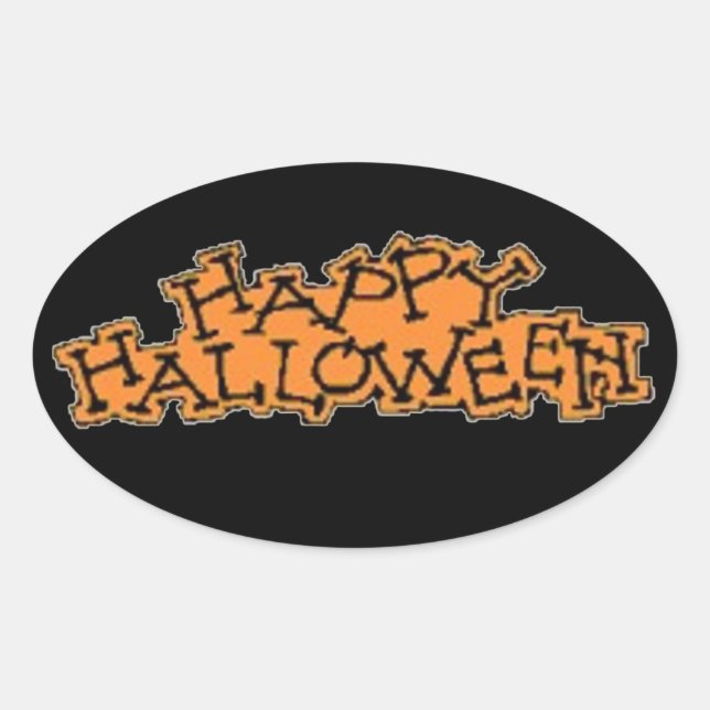 Ovale Happy Halloween - Sticker (Devant)