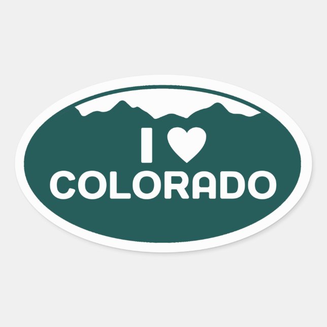 Ovale I Love Colorado Sticker (Devant)