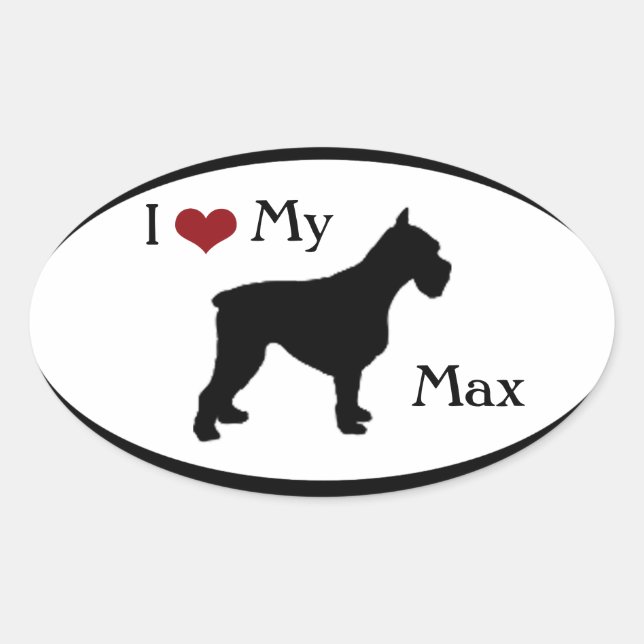 Ovale I Love My Schnauzer Oval Sticker (Devant)