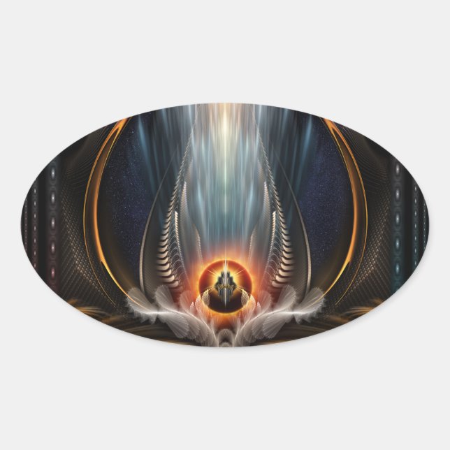 Ovale Imperial View Fractal Art Oval Sticker (Devant)