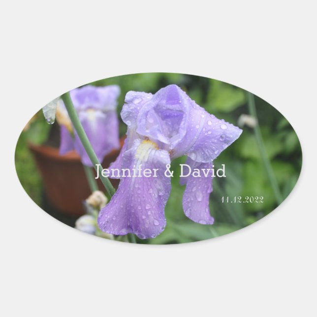Ovale Iris. Sticker rectangulaire (Devant)
