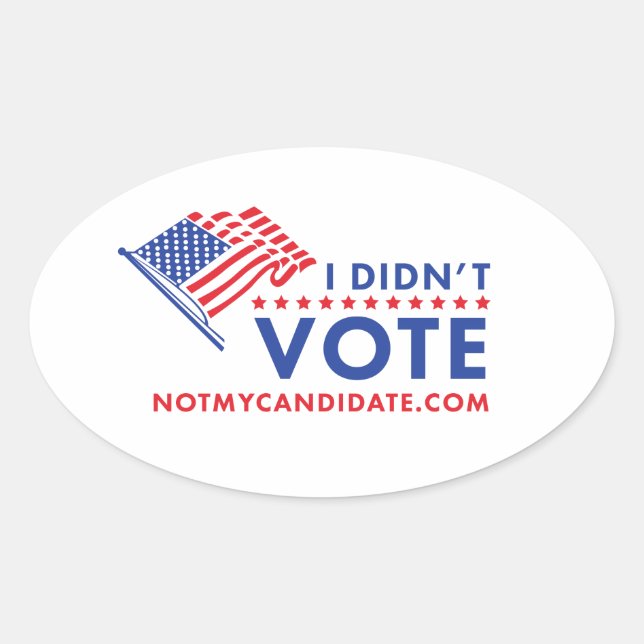 Ovale Je n'ai pas voté Sticker Politique (Devant)