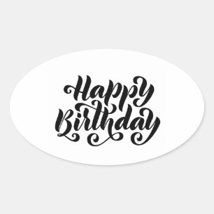 Ovale Joyeux Sticker d'anniversaire