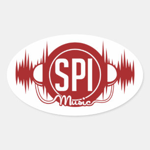 Ovale Logo SPIMUSICINC Rouge - Sticker