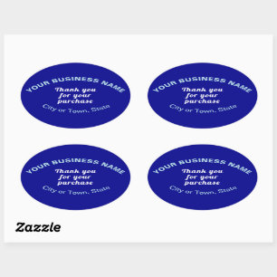 Ovale Merci pour votre achat sur Sticker Oval Bleu