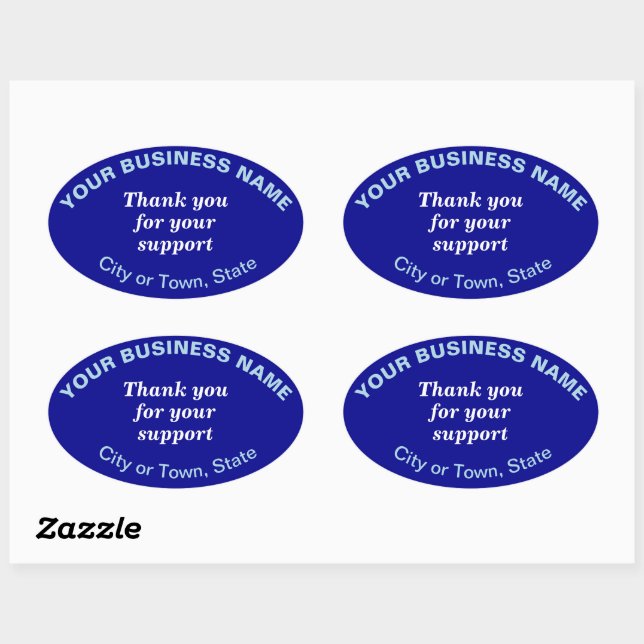 Ovale Merci pour votre support sur Sticker Oval Bleu (Feuille)