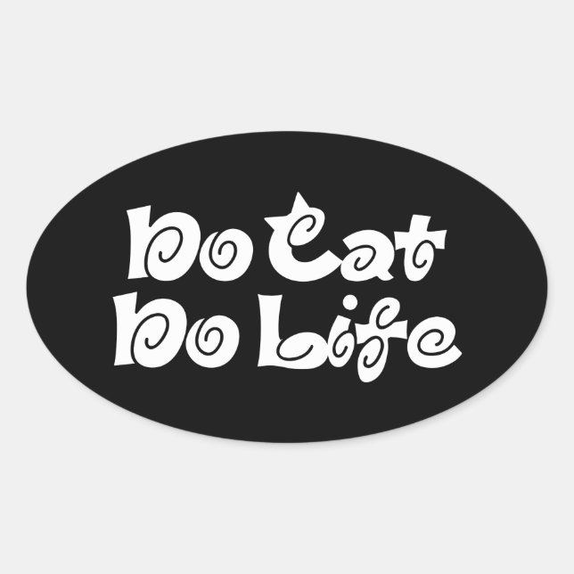 Ovale No Cat No Life Oval Sticker (Devant)