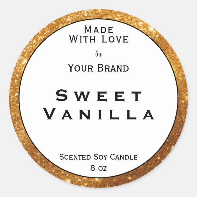 Ovale Or Fabriqué Avec Étiquette D'Emballage De Pr (Devant)