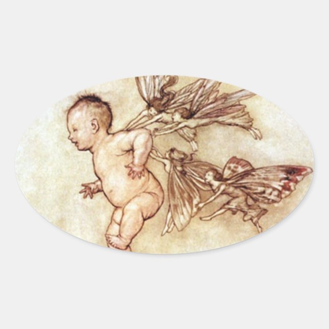 Ovale Peter Pan Flying Baby avec Sticker Fairies (Devant)