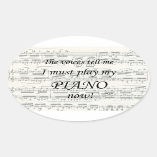 Ovale Piano Voices Dit Doit Jouer Oval Sticker