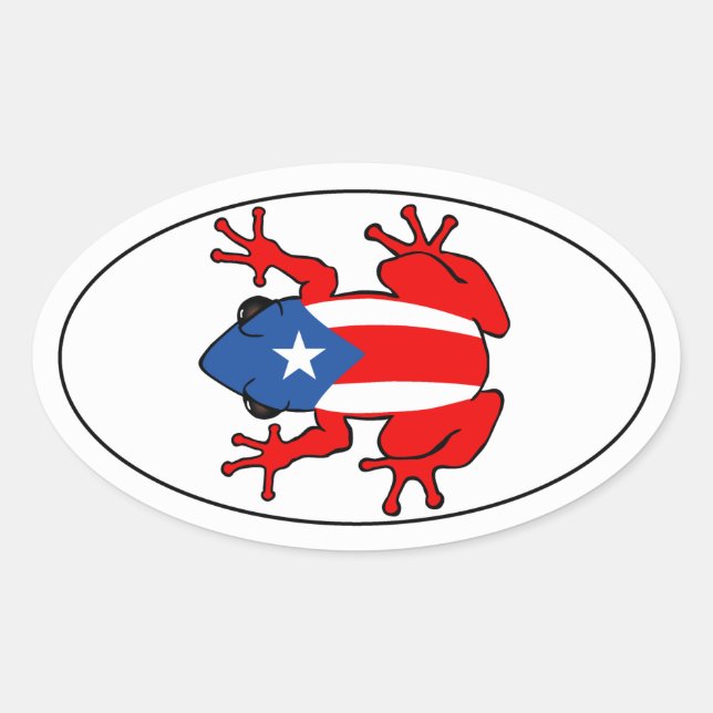 Ovale Porto Rico - Sticker Coqui (Devant)