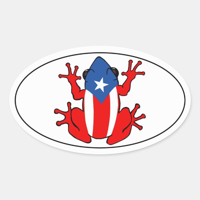 Ovale Porto Rico - Sticker Coqui (Devant)
