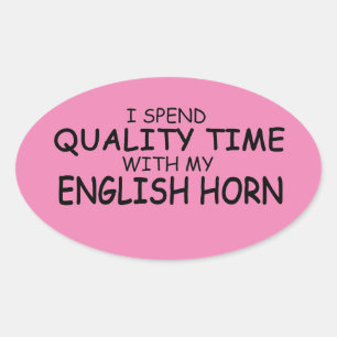 Ovale Qualité Heure Anglais Horn Oval Sticker