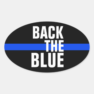 OVALE RETOUR À LA BLEUE SOUTIEN POLICE BUMPER STICKER