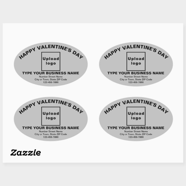 Ovale Salutation Valentine d'affaires sur Sticker gris o (Feuille)