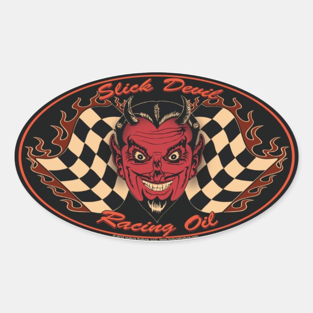 Ovale Slick Devil Motor Oil Sticker (Devant)