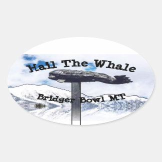 Ovale Sticker à baleine de Bridger Bowl