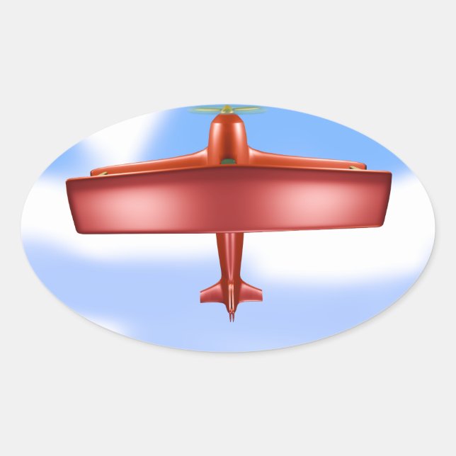 Ovale Sticker à contre-courant rouge volant (Devant)
