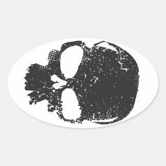Ovale Sticker à crâne Delta
