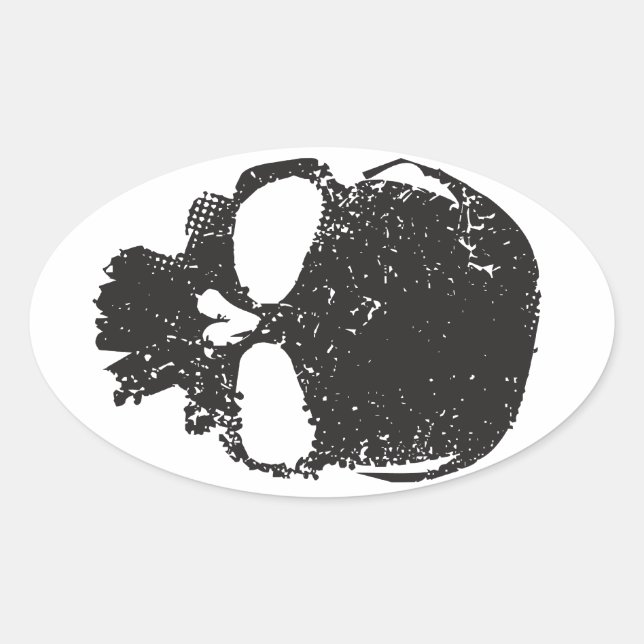 Ovale Sticker à crâne Delta (Devant)