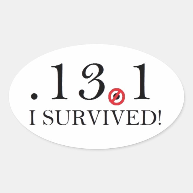 Ovale Sticker à demi-marathon (Devant)