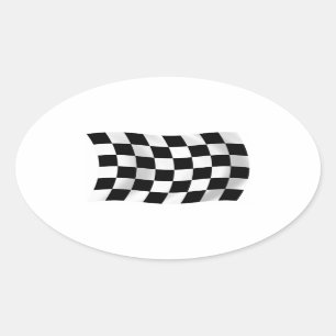 Ovale Sticker à drapeau À damiers course