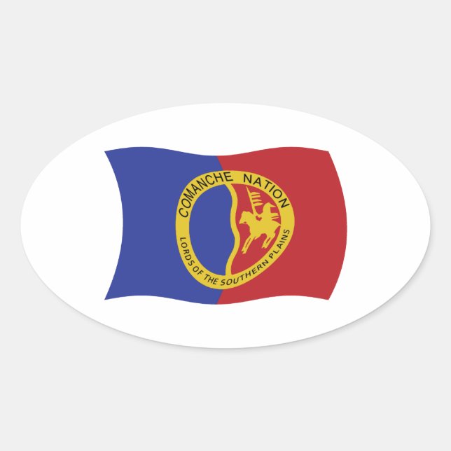 Ovale Sticker à drapeau de la nation Comanche (Devant)