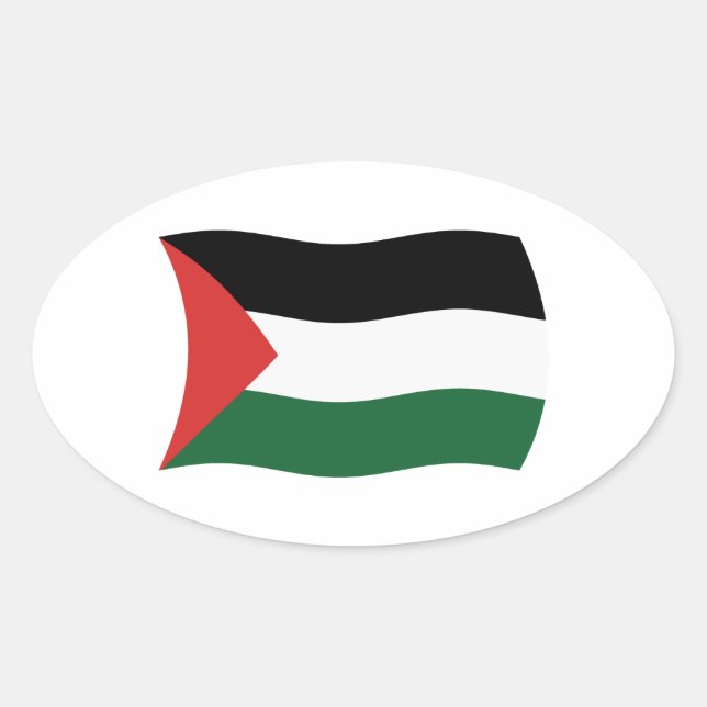Ovale Sticker à drapeau de l'Autorité palestinienne (Devant)