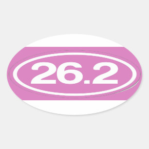 Ovale Sticker à marathon rose 26,2
