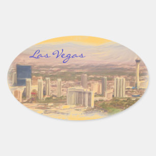 Ovale sticker à ruban Las Vegas