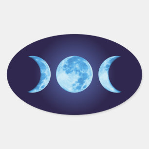 Ovale Sticker à trois phases de lune