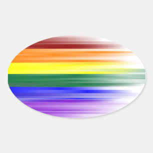 Ovale Sticker Arc-en-ciel (ovale)