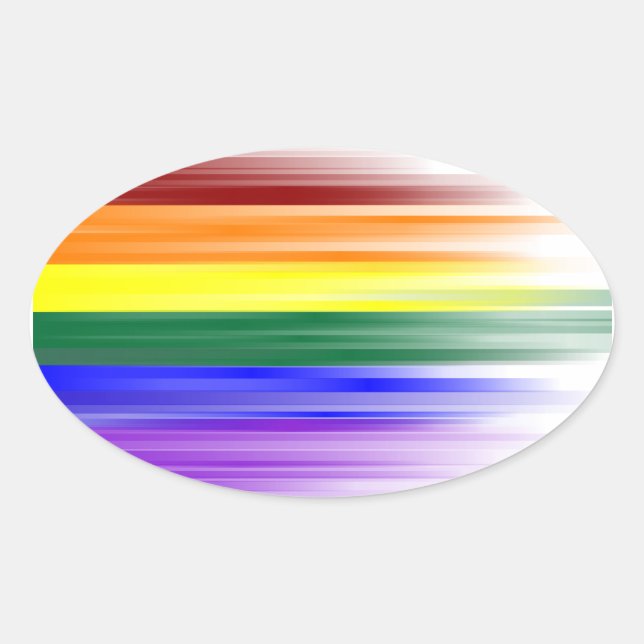 Ovale Sticker Arc-en-ciel (ovale) (Devant)