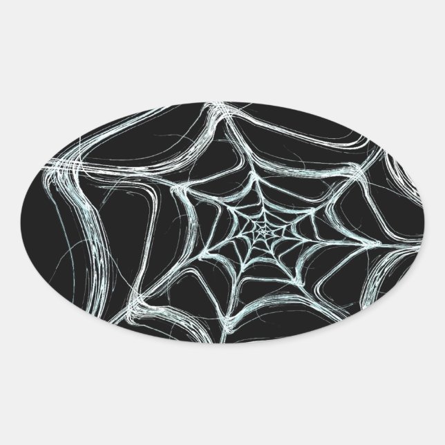 Ovale Sticker Arrière - plan Fractal Spider Web Oval (Devant)