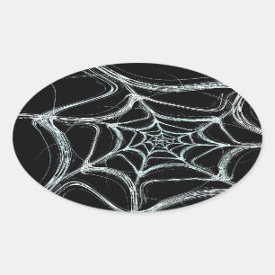 Ovale Sticker Arrière - plan Fractal Spider Web Oval