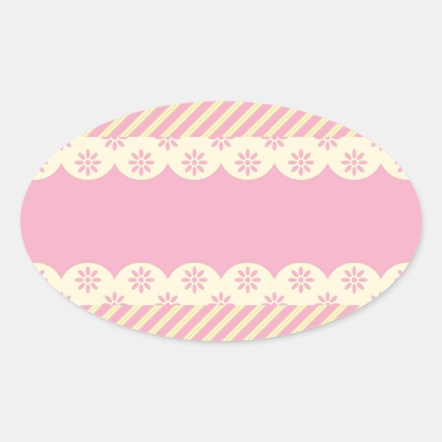 Ovale Sticker Arrière - plan rose oval Eyelet (Devant)