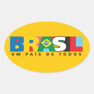 Ovale Sticker Brasil Um Pais de Todos Bumper