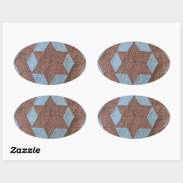 Ovale Sticker - Château Motif de surface (Feuille)