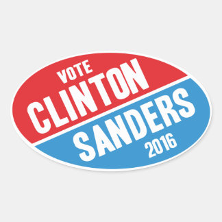 Ovale Sticker de Clinton Sanders