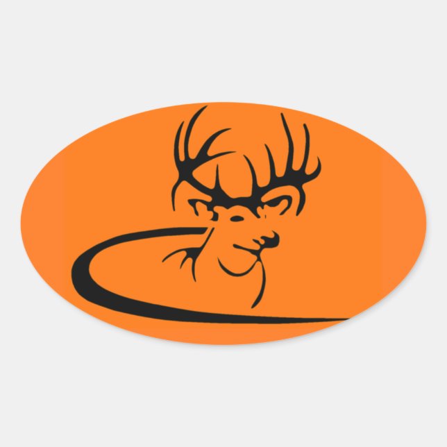 Ovale Sticker de fin de chasse orange Blaze (Devant)