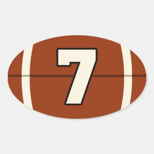 Ovale Sticker de football numéro 7