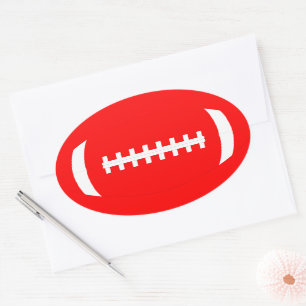 Ovale Sticker de football rouge