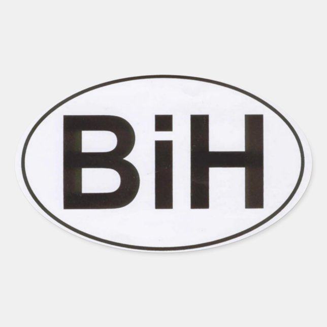 Ovale Sticker de la Bosnie-Herzégovine (Bosnie-Herzégovi (Devant)