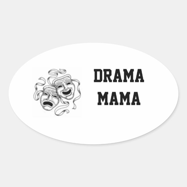 Ovale Sticker de la maman dramatique (Devant)