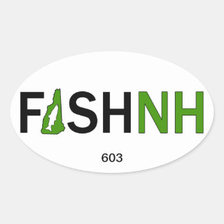 Ovale Sticker de pêche FISHNH New Hampshire - 603