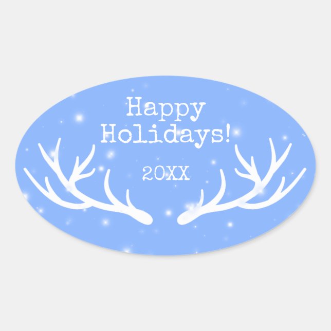Ovale Sticker de vacances Oh Deer (Devant)
