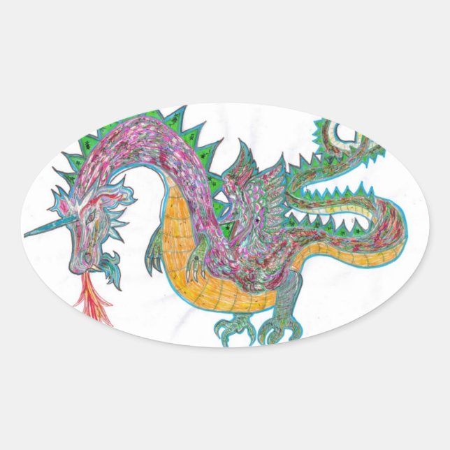 Ovale Sticker Dragon (Devant)